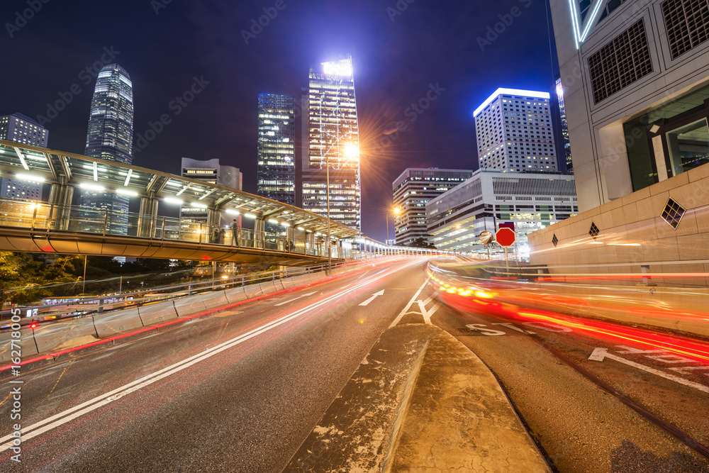 中国香港现代城市之夜