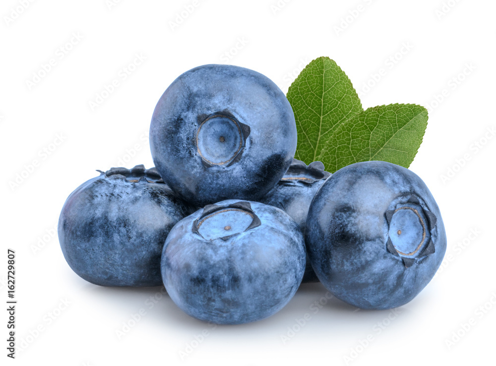 Blueberries isolated on white background