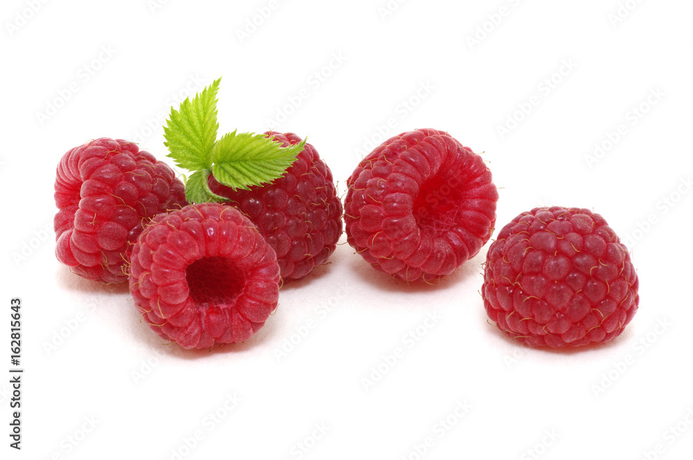 Raspberry with leaves