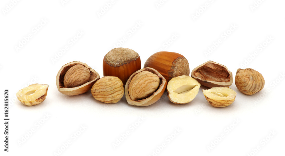 Hazelnut isolated on white