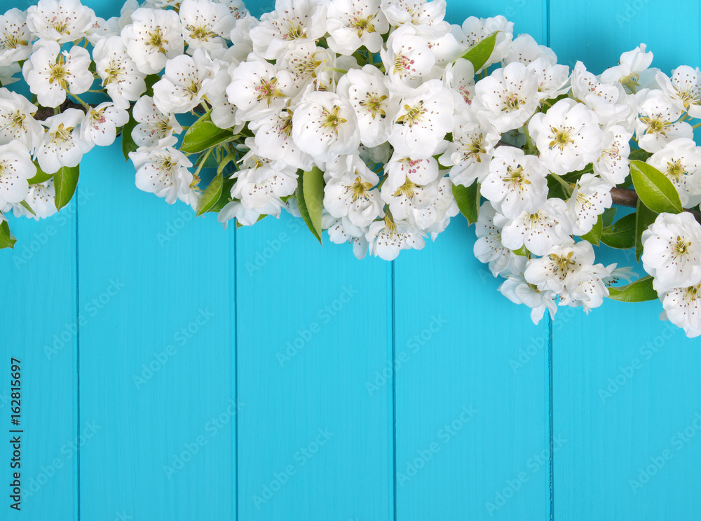  Spring flowers on wood