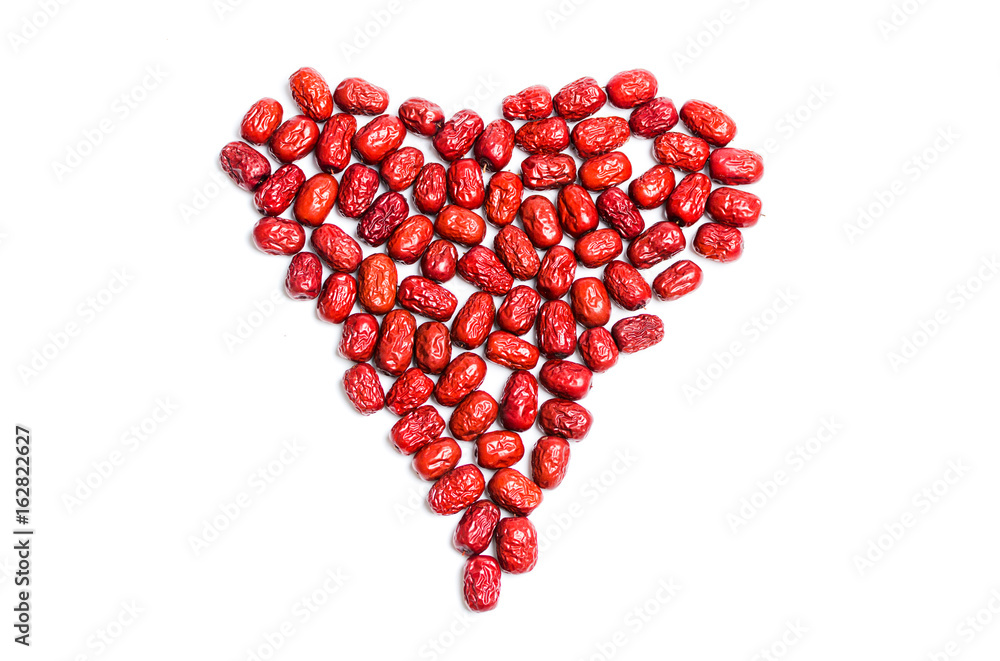 Heart shape made of Jujube, Chinese dried red dates