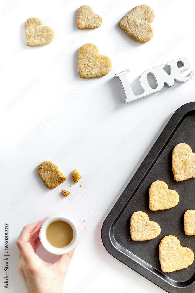 cookies for Valentine Day heartshaped on white background top vi