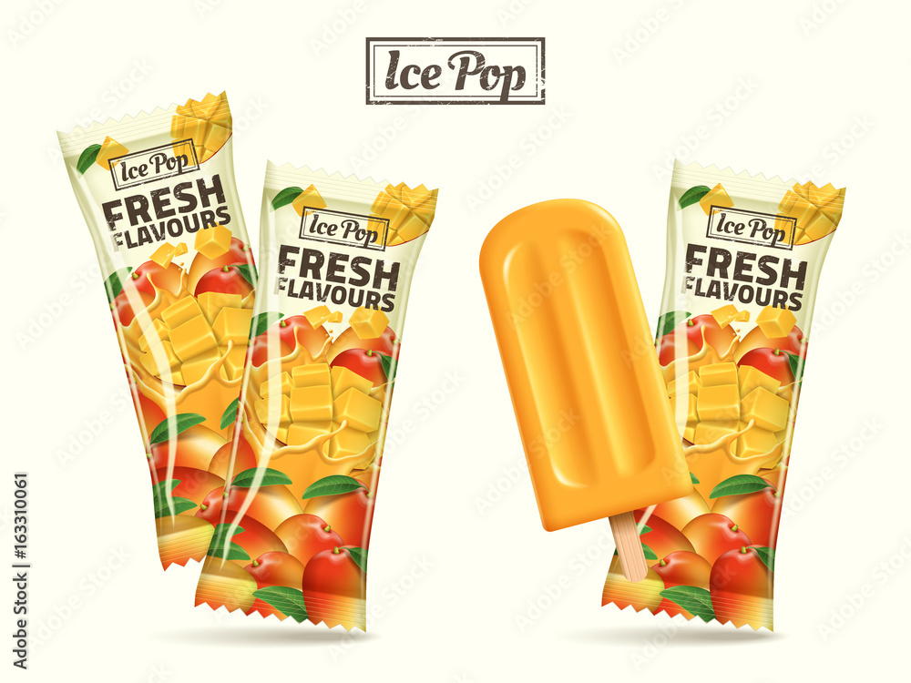 Fresh mango ice pop design