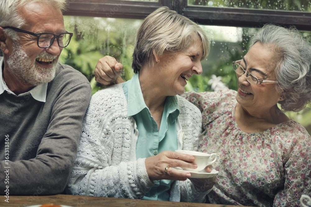 Group of Senior Retirement Meet up Happiness Concept