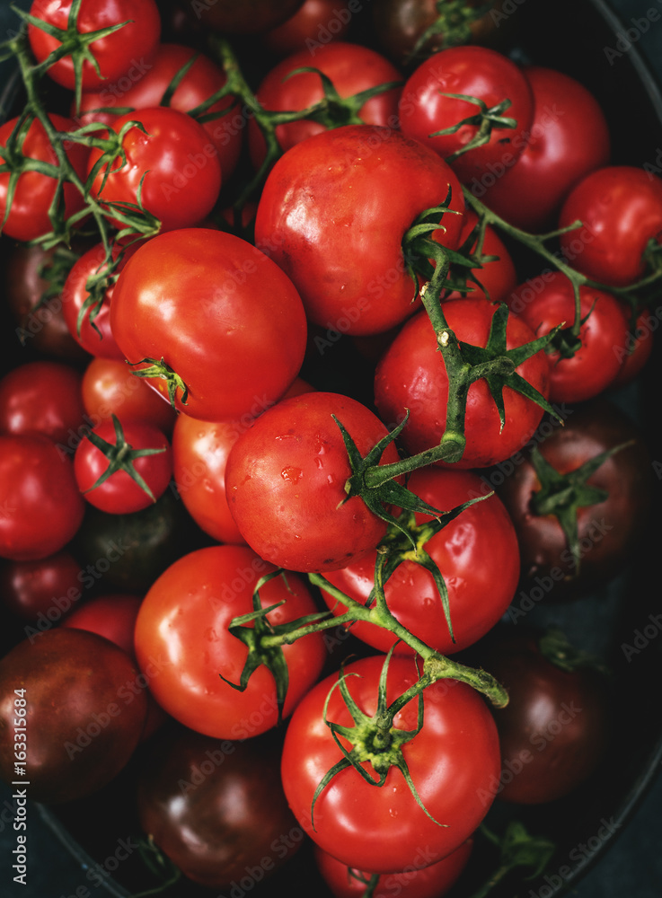 Closeup of fresh organic tomatoes