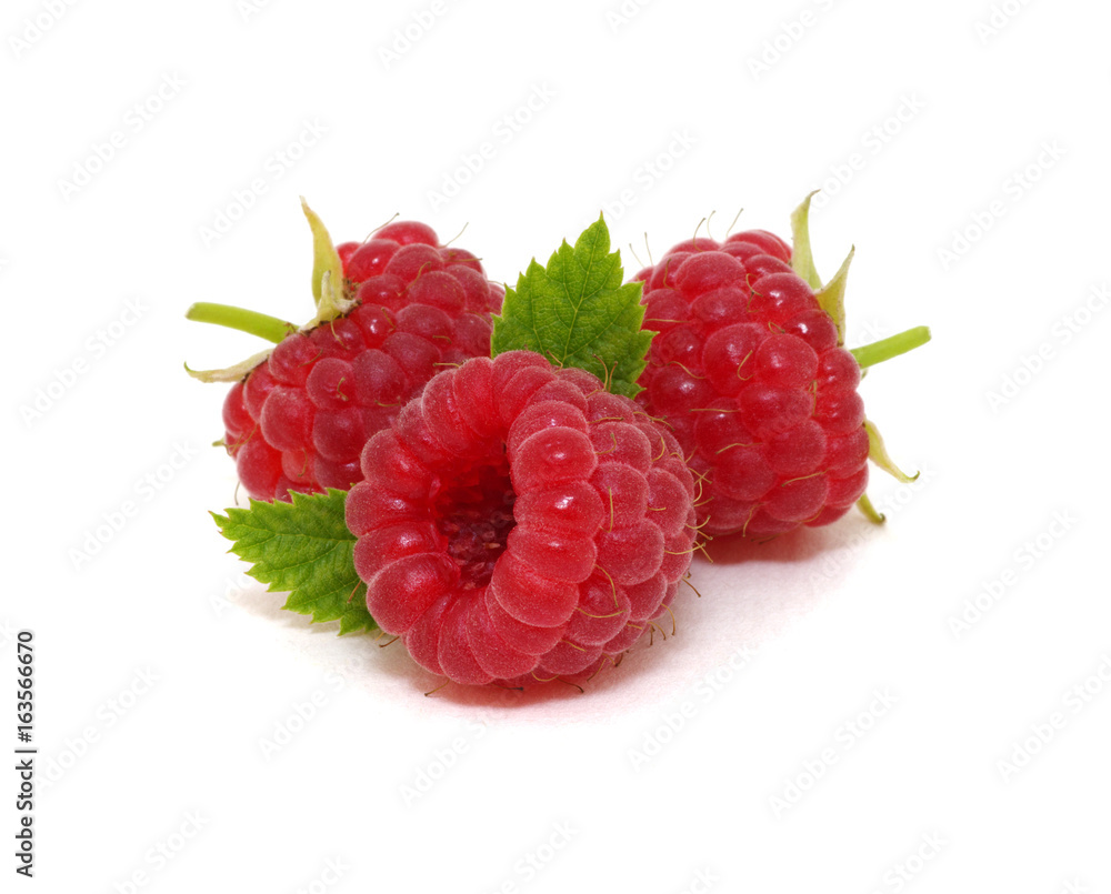 Raspberry with leaves