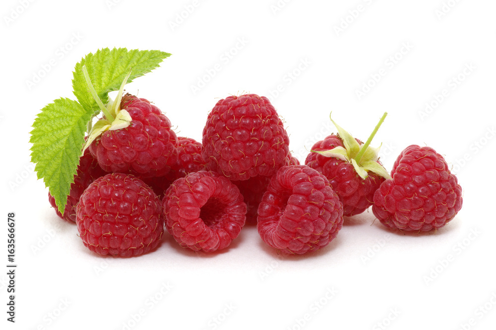 Raspberry with leaves