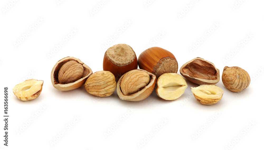 Hazelnut isolated on white