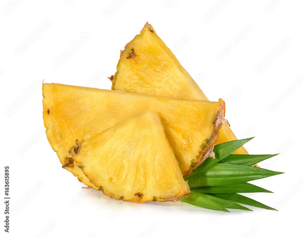 Pineapple slices isolated