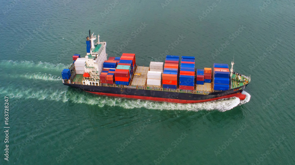 container ship in import export and business logistic,