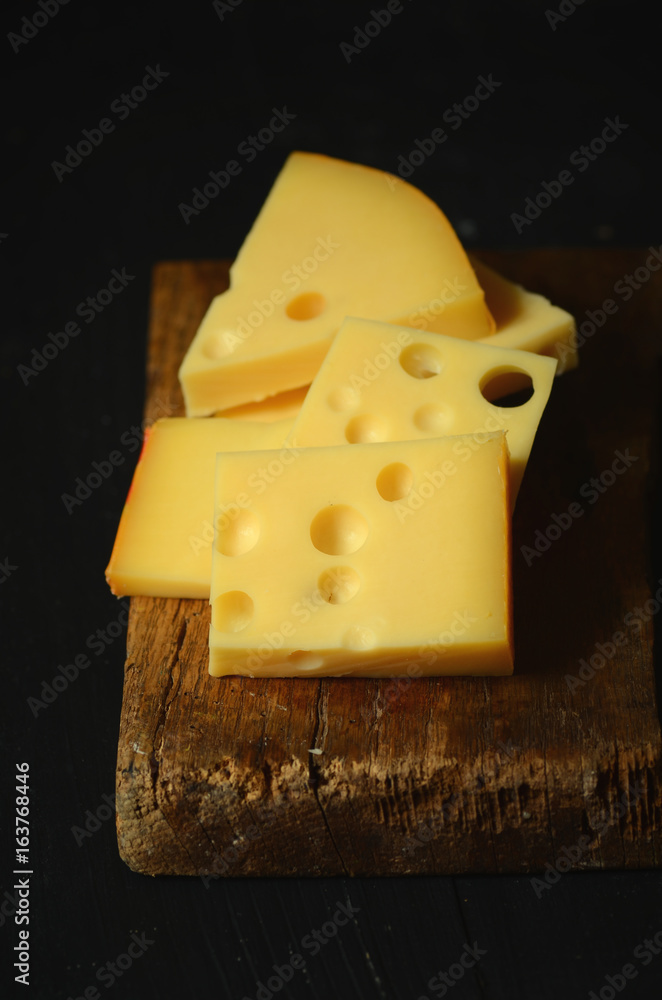 Pieces of swiss cheese