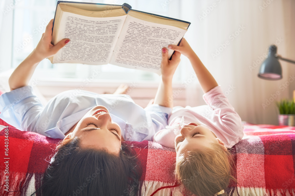 mother reading a book