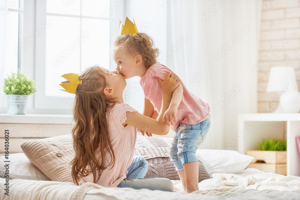 girls playing and having fun