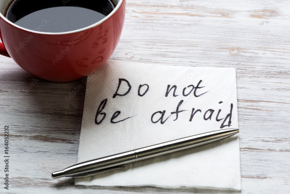 Romantic message written on napkin