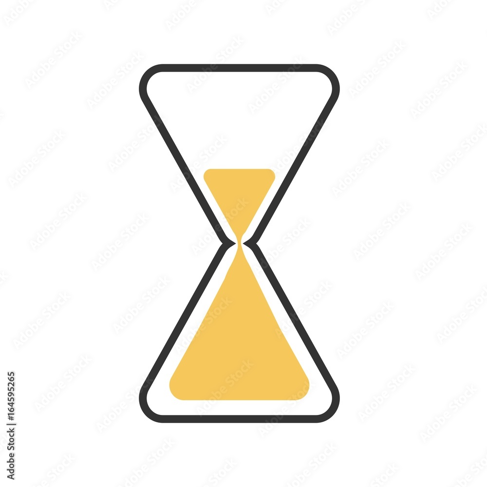 Sand clock flat icon.