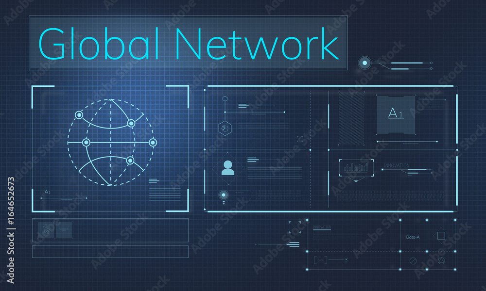 Illustration of global communications network connection