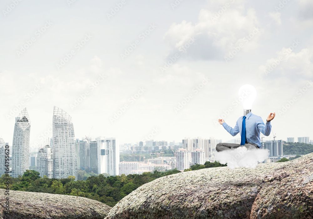 Businessman relaxing and waiting for inspiration