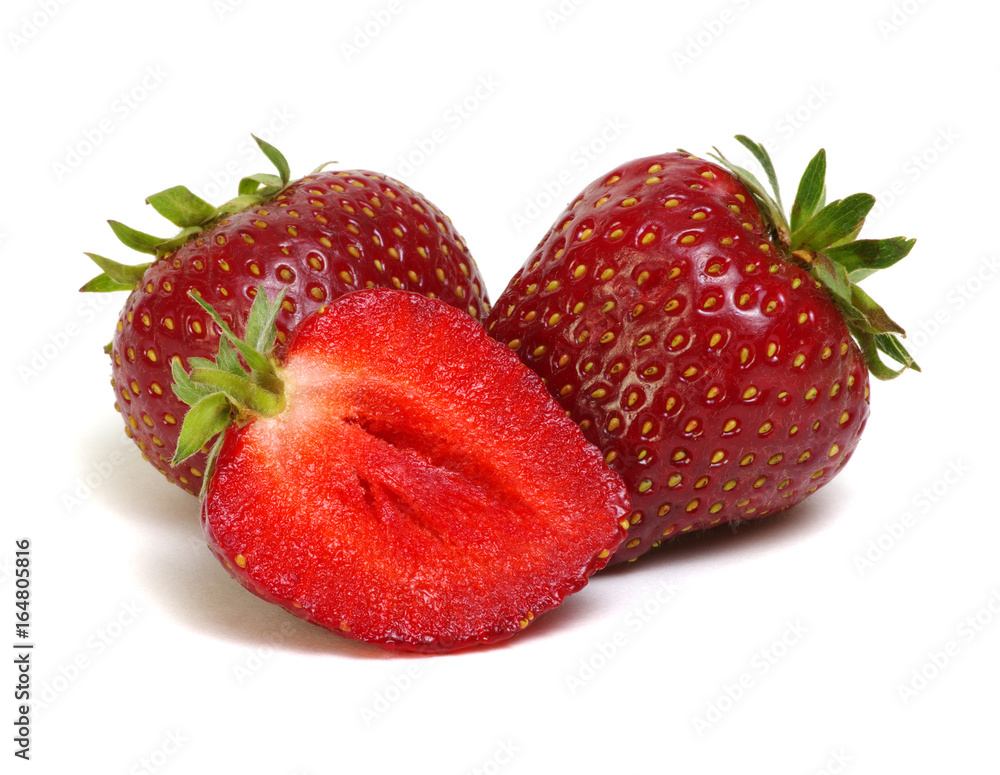 Fresh strawberry isolated on white