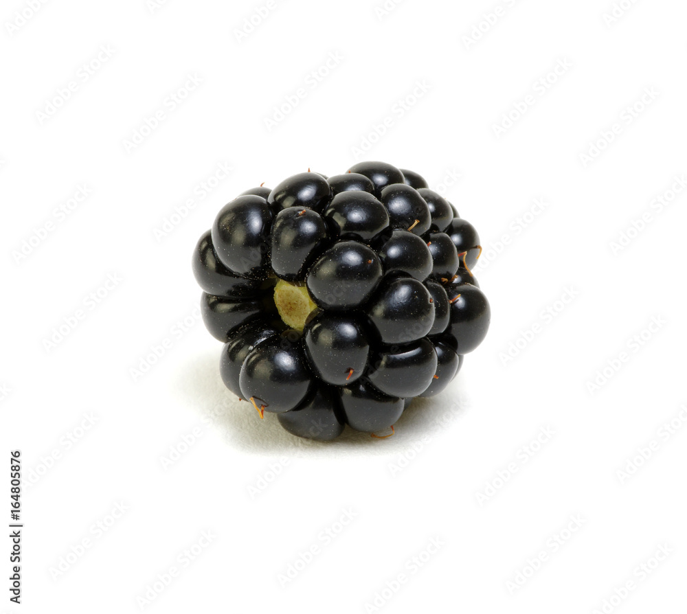  Ripe blackberries isolated on white background