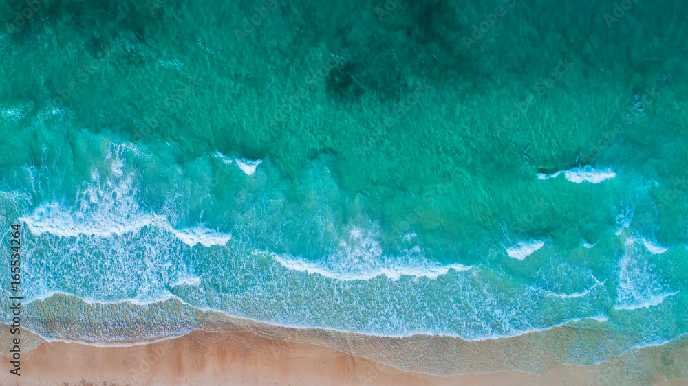 Sea aerial view,Top view,amazing nature background.The color of the water and beautifully bright.Azu