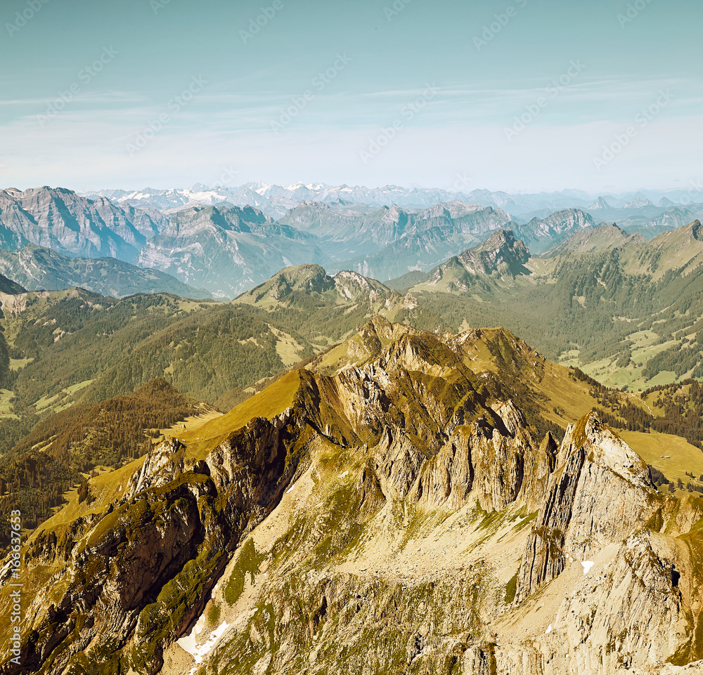 Saentis Mountain landscape, Swiss Alps