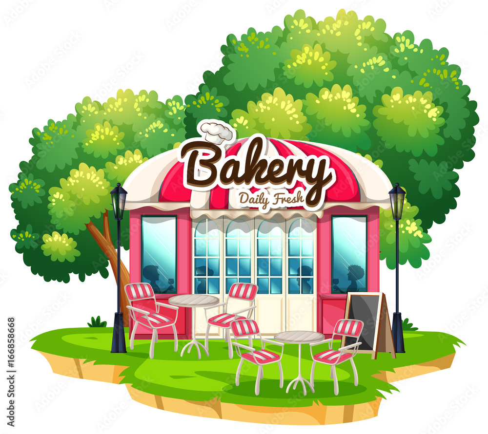 Bakery shop with dining tables