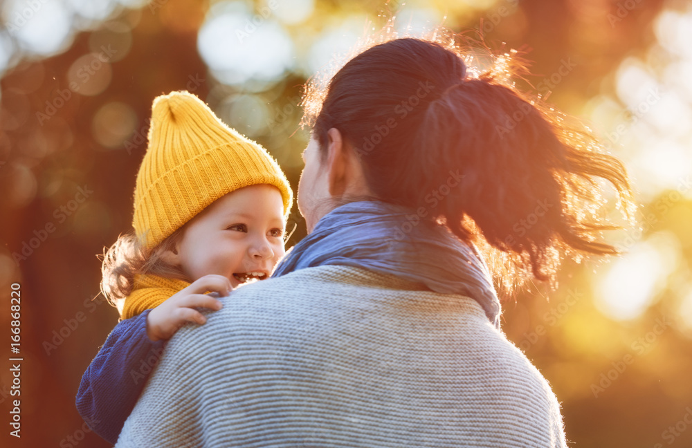 family on autumn walk