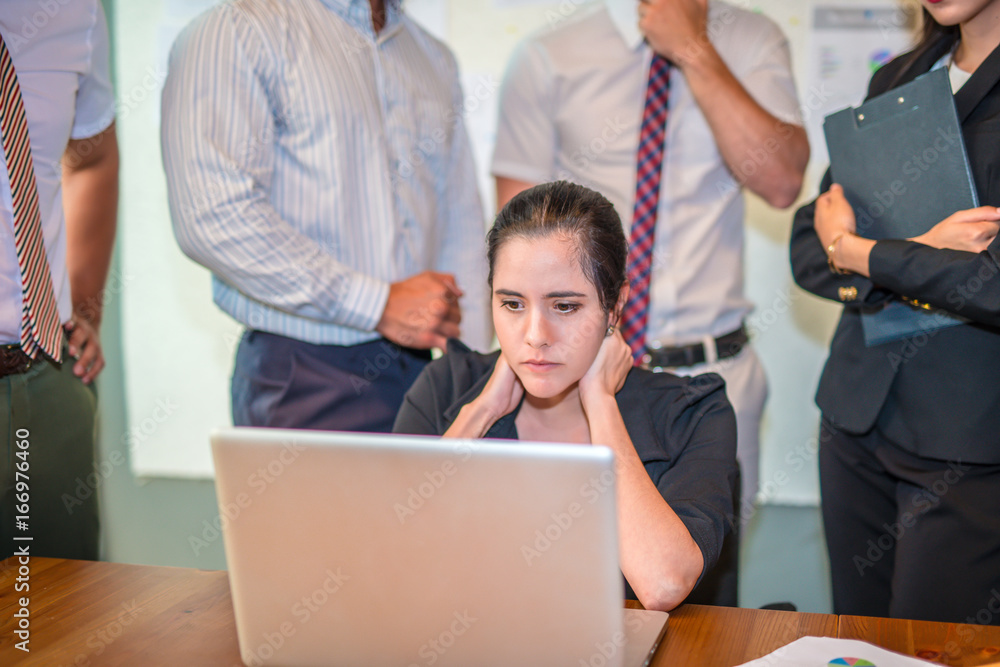 business asian woman working on computer and reading required information on portable laptop,female 