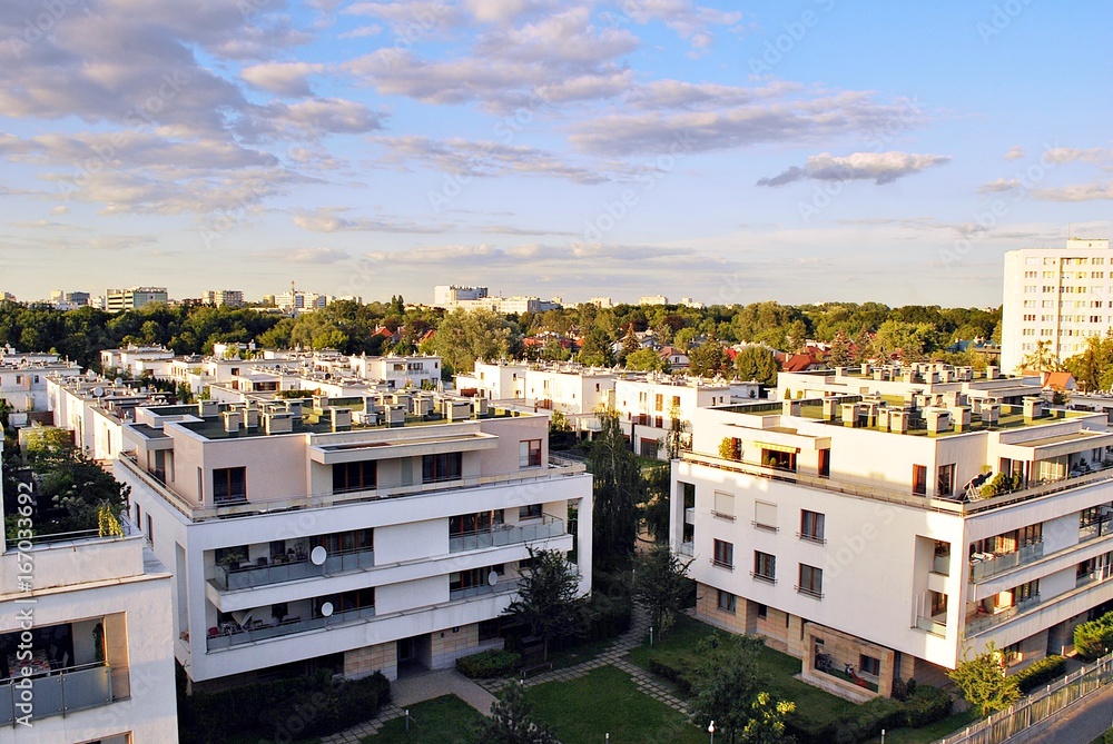 View of the modern city center