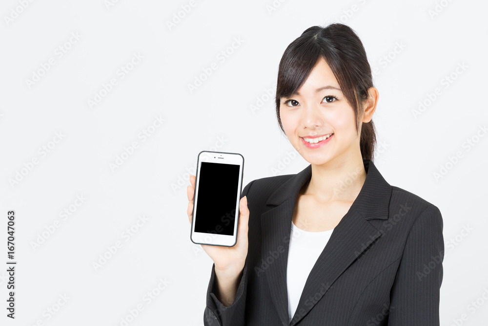 portrait of asian businesswoman isolated on white background