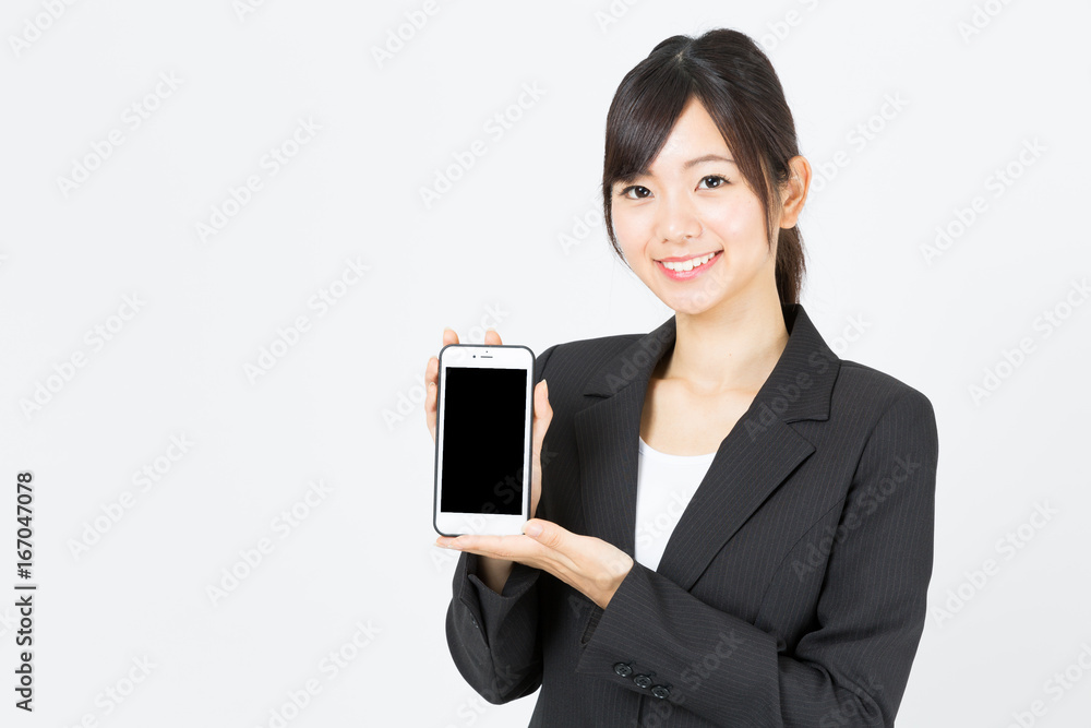 portrait of asian businesswoman isolated on white background