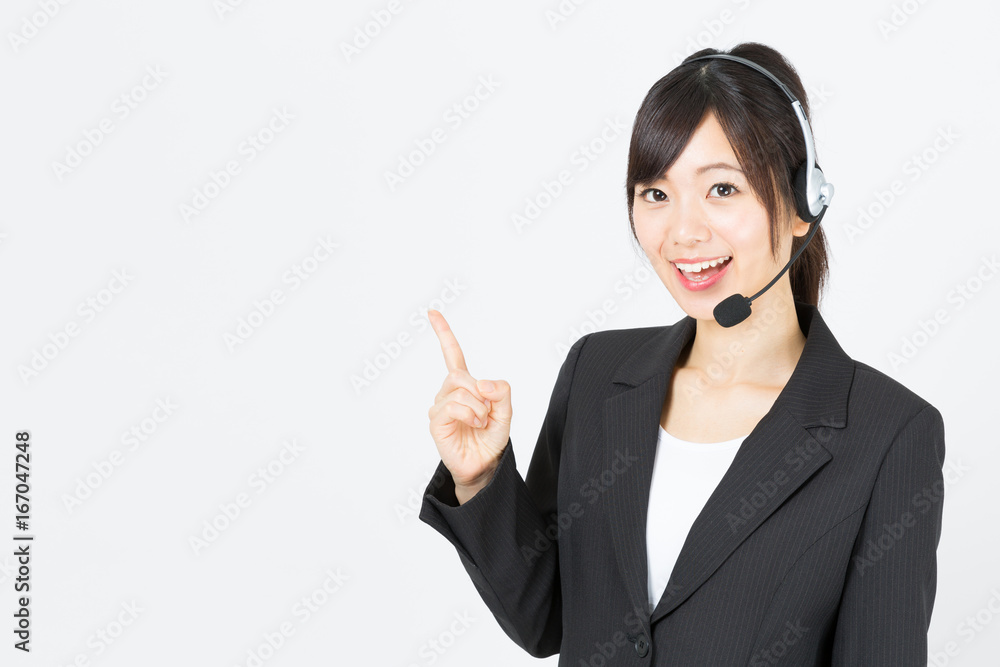 portrait of asian businesswoman isolated on white background