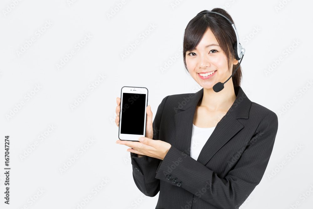 portrait of asian businesswoman isolated on white background