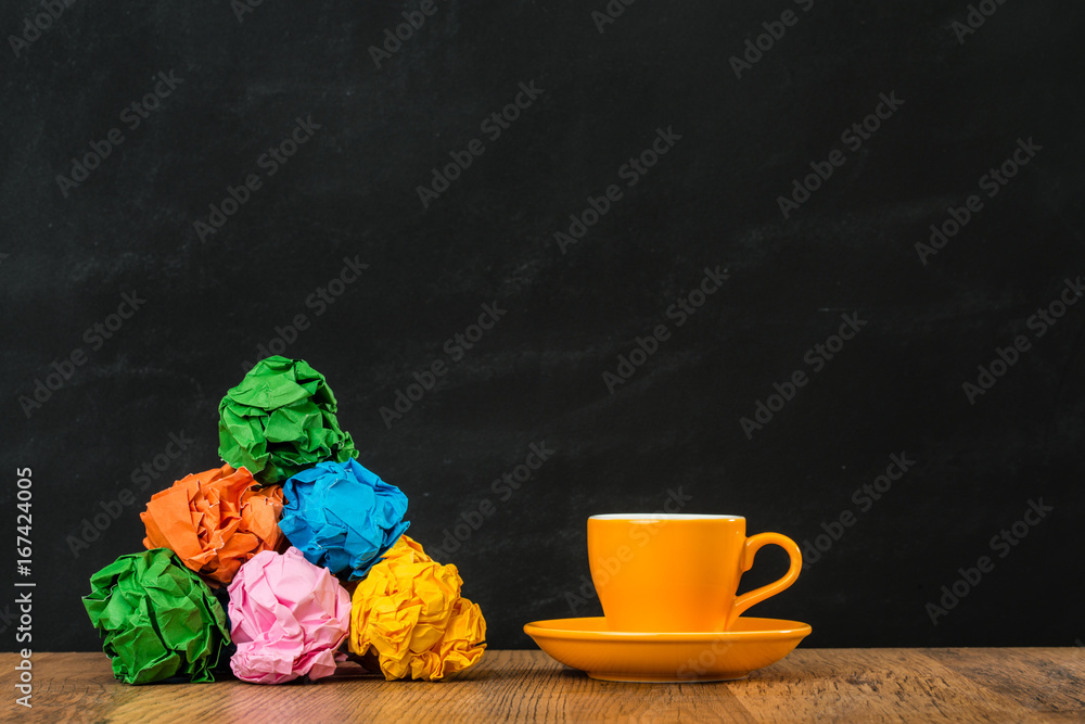 rainbow color paper balls piled into mountain