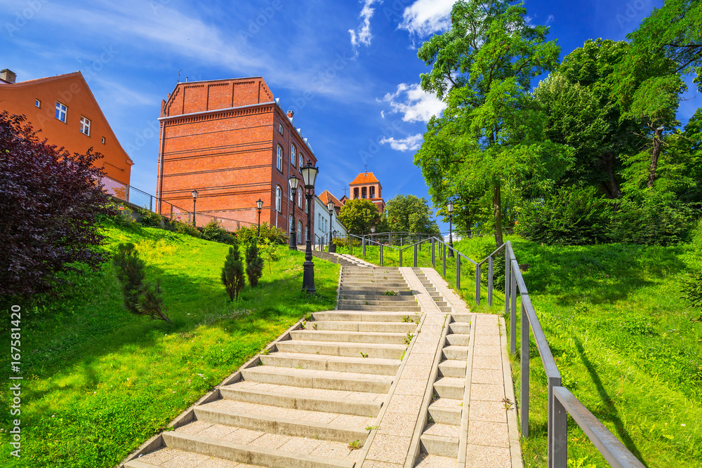 Architecture of the old town of Tczew, Poland