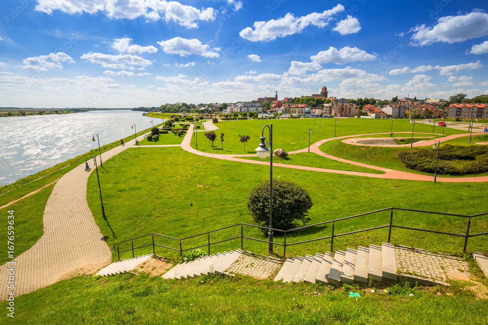 Old town of Tczew at Vistula river, Poland