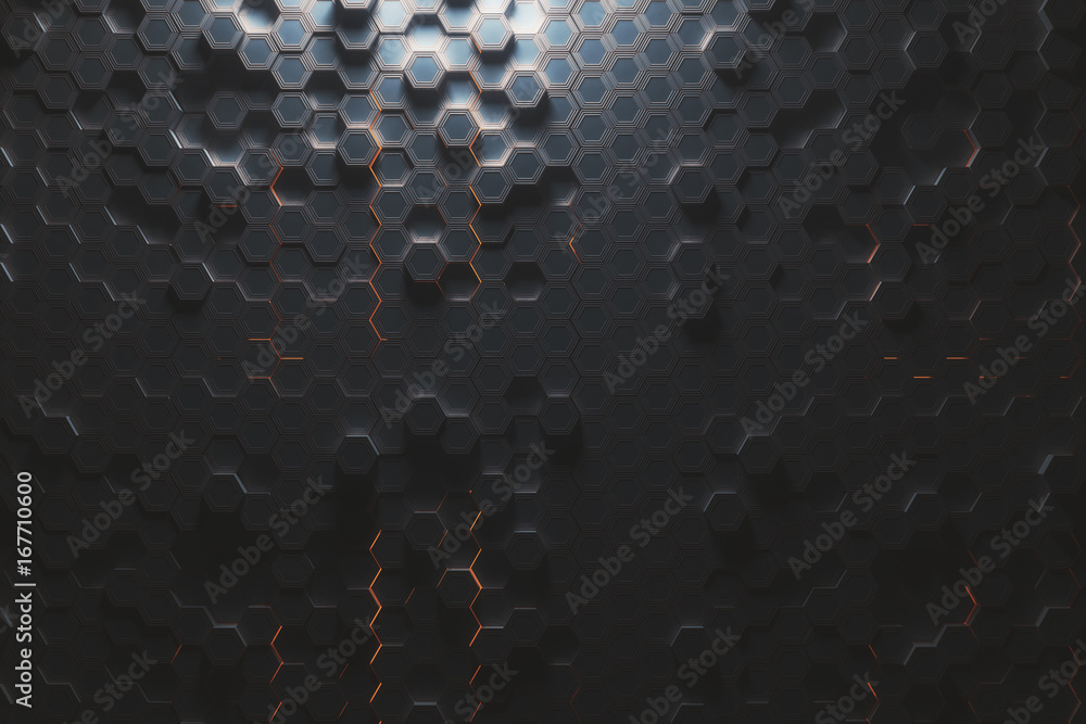 Amber hexagon background