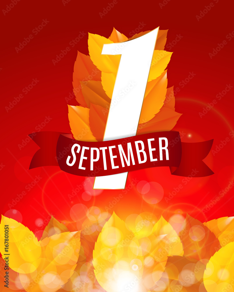 First 1 September Template Vector Illustration