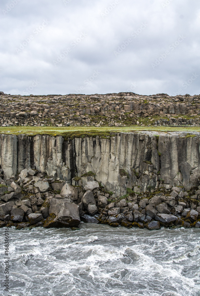 Spectacular Selfoss waterfall in Iceland in summer