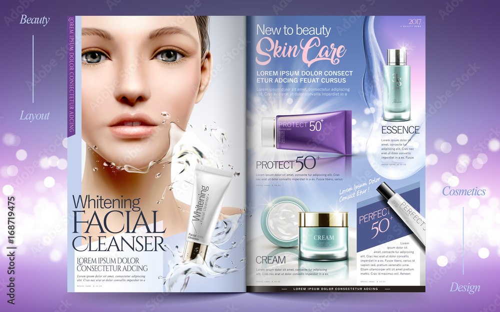 Elegant skin care brochure design