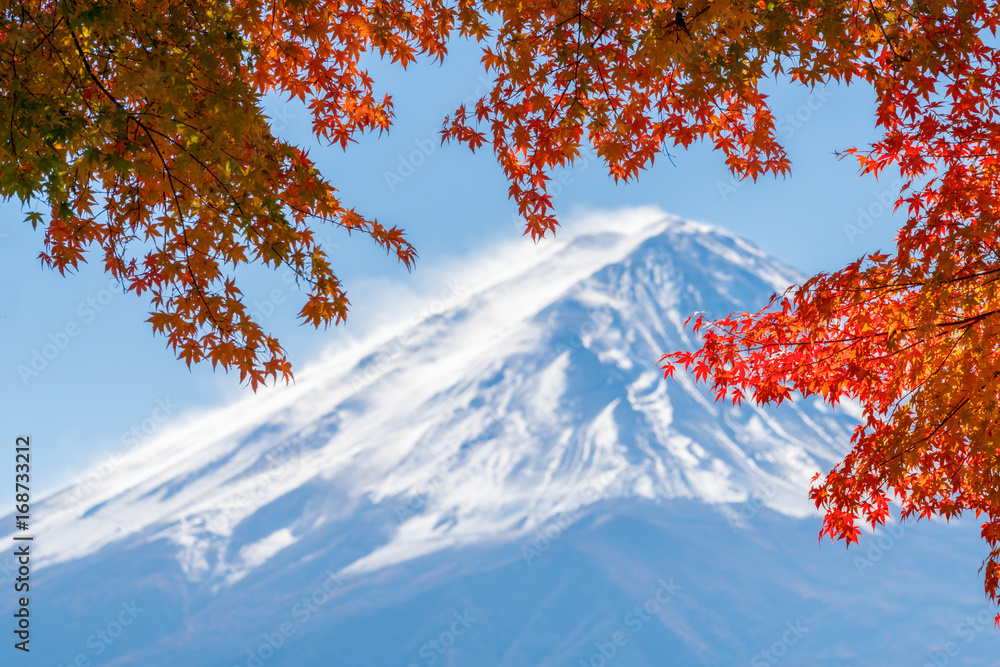 秋色富士山，日本