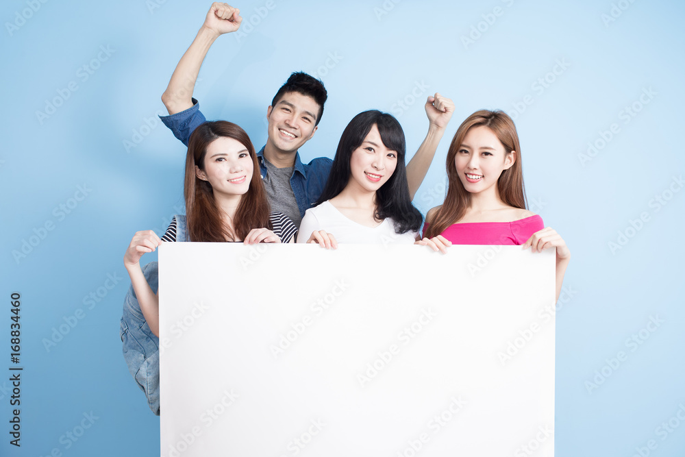 happy group student