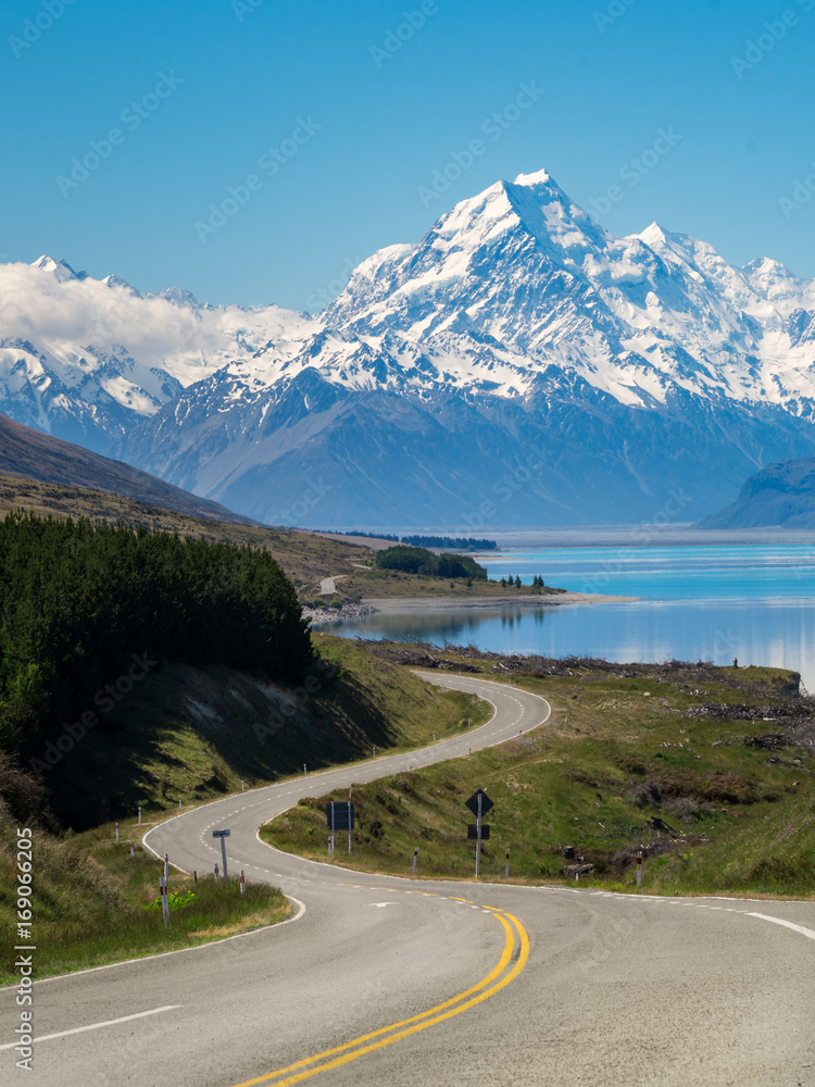 通往新西兰库克山的道路