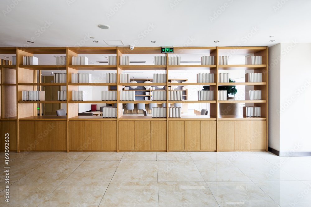 interior of room with bookshelf