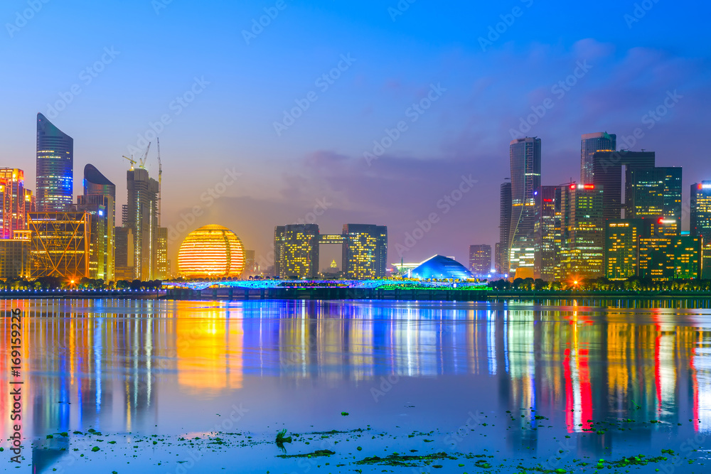 杭州中央商务区建筑夜景