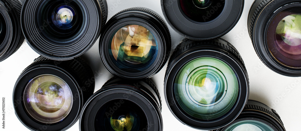 Digital lens isolated on white background