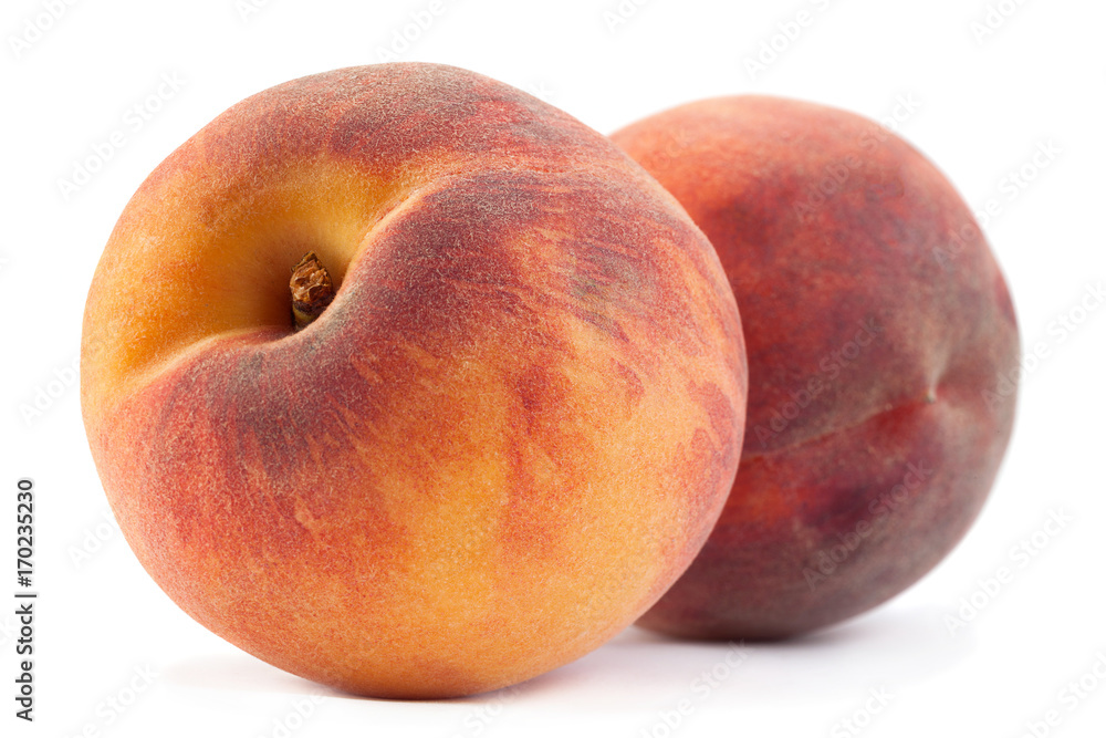 Peach fruit on white