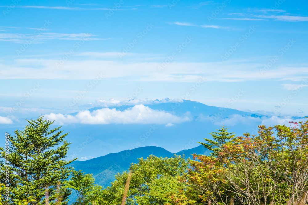 三つ峠から見る山並み山並