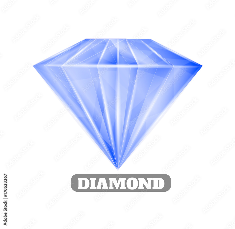 Diamond isolated on white background vector illustration